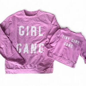 Jean + June "Girl Gang" Mommy & Me Matching Crewneck Set